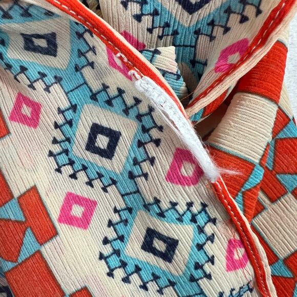 Laundry by Shelli Segal Women’s Boho Poncho Top M Multicolor Tribal Print Flowy - Picture 8 of 9